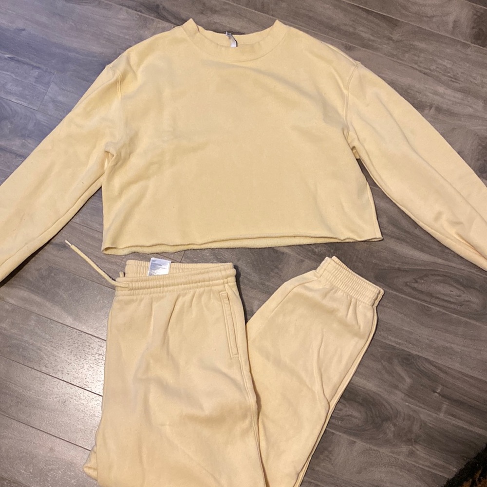 h&m yellow matching set